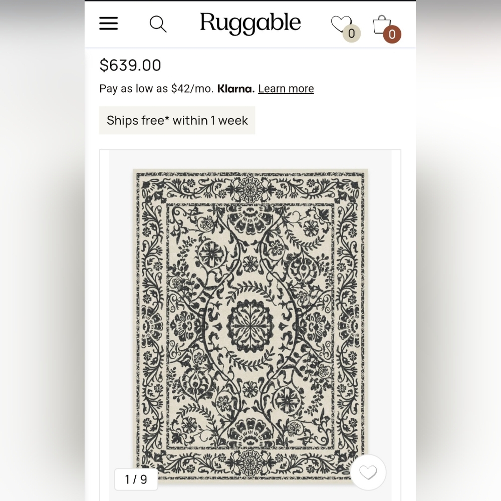Ruggable- Delphina Black & White Rug (9'x12')